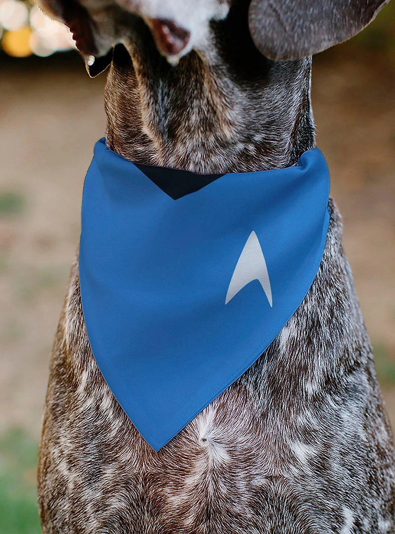 Star Trek Original Series Uniform Print Blue Slip On Collar Pet Bandana - Bandana Only