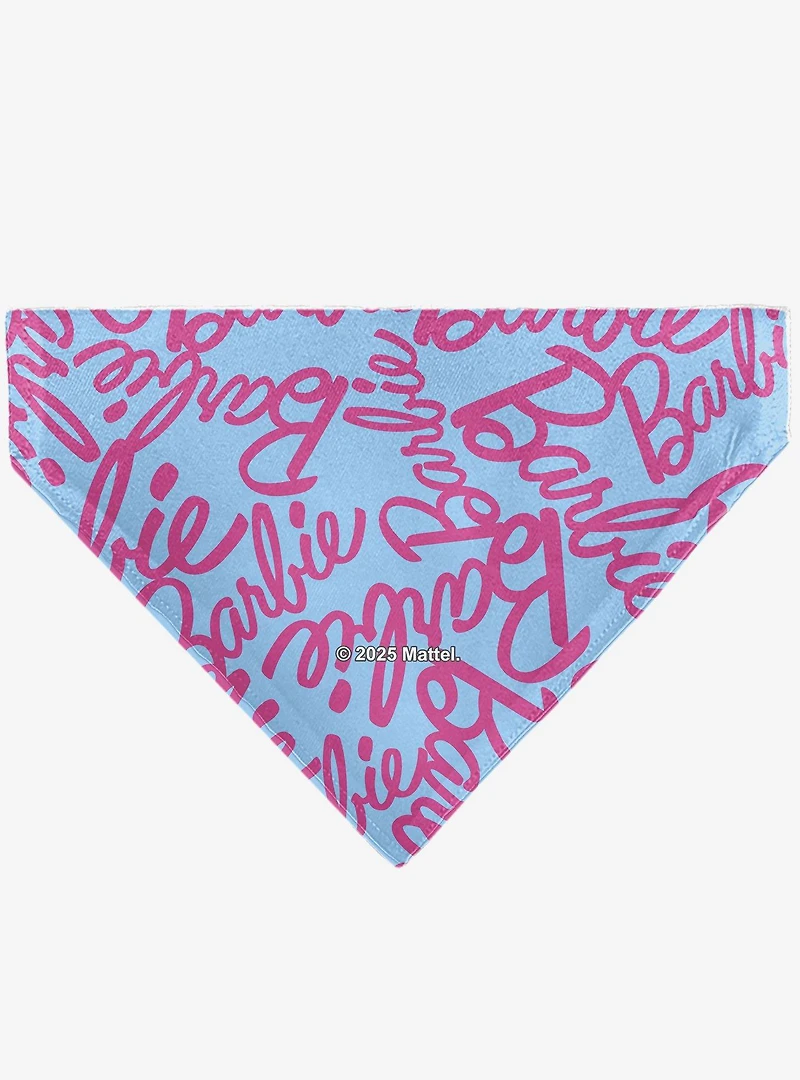 Barbie Autograph Script Scattered Slip On Collar Pet Bandana - Bandana Only