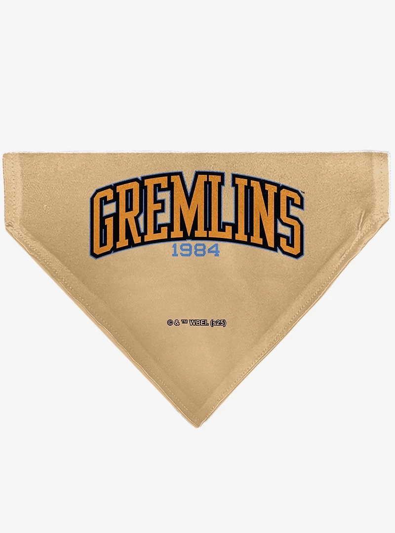 Gremlins Gizmo Face and Gremlins 1984 Varsity Slip On Collar Pet Bandana - Bandana Only