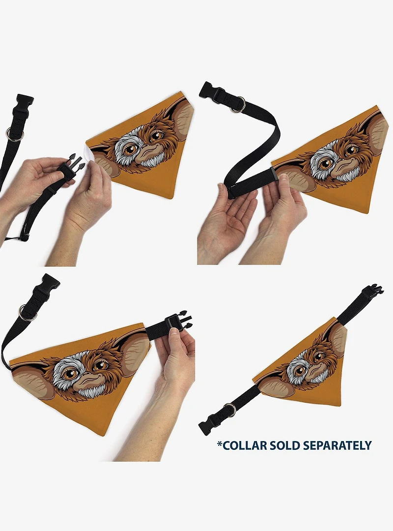 Gremlins Gizmo Face and Gremlins 1984 Varsity Slip On Collar Pet Bandana - Bandana Only