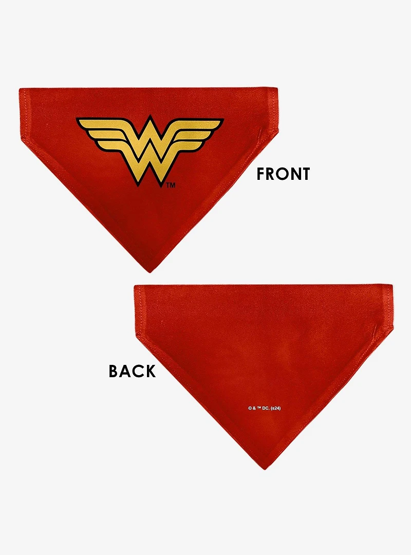 DC Comics Wonder Woman WW Logo Slip On Collar Pet Bandana - Bandana Only