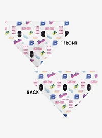 Barbie Enjoy Today Text and Icons Collage Slip On Collar Pet Bandana - Bandana Only