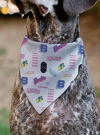 Barbie Enjoy Today Text and Icons Collage Slip On Collar Pet Bandana - Bandana Only