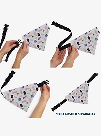 Barbie Enjoy Today Text and Icons Collage Slip On Collar Pet Bandana - Bandana Only