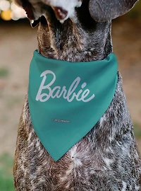 Barbie Paw Print Icons and Script Multi Pastel Slip On Collar Pet Bandana - Bandana Only