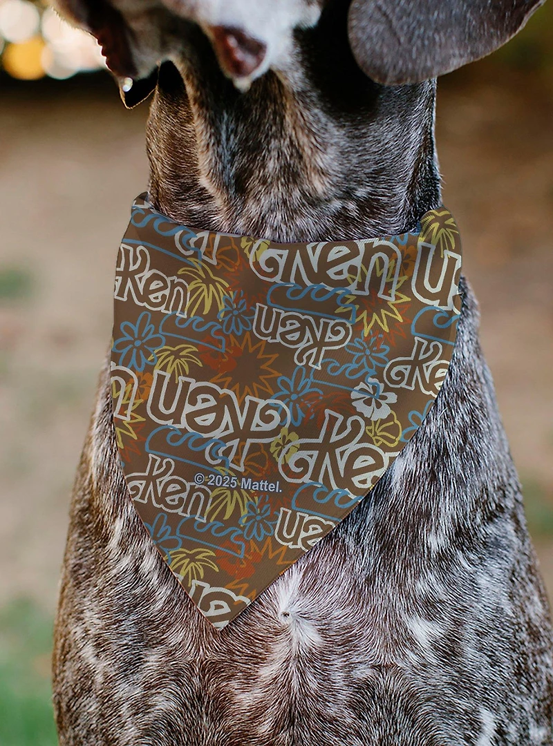 Barbie Ken Text Logo and IconsMulti Color Slip On Collar Pet Bandana - Bandana Only