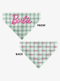 Barbie Script Plaid Beige Slip On Collar Pet Bandana - Bandana Only