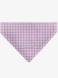 Barbie Heart Text Logo Plaid Slip On Collar Pet Bandana - Bandana Only