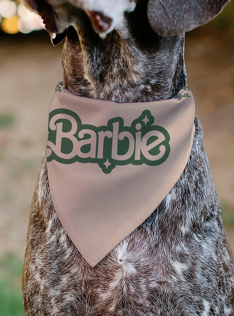 Barbie California Dreamin Icons Collage Peach Slip On Collar Pet Bandana - Bandana Only