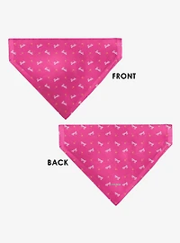 Barbie Script and Palm Tree Icon Slip On Collar Pet Bandana - Bandana Only