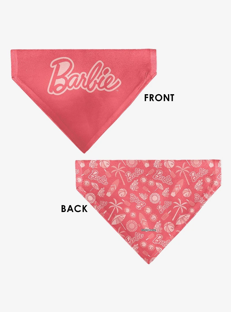 Barbie Malibu Beach Icons Collage Slip On Collar Pet Bandana - Bandana Only