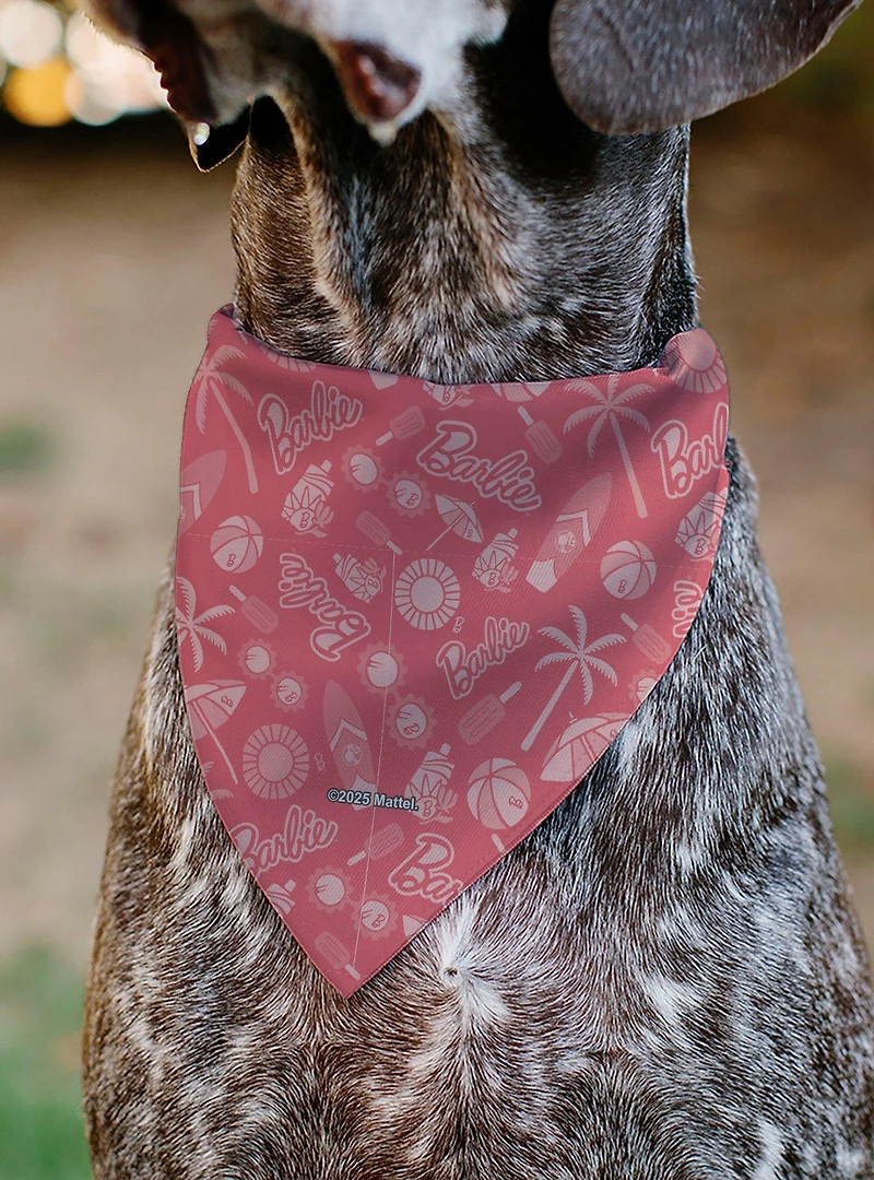Barbie Malibu Beach Icons Collage Slip On Collar Pet Bandana - Bandana Only