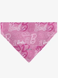 Barbie Script and B Icon Collage Slip On Collar Pet Bandana - Bandana Only