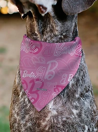 Barbie Script and B Icon Collage Slip On Collar Pet Bandana - Bandana Only
