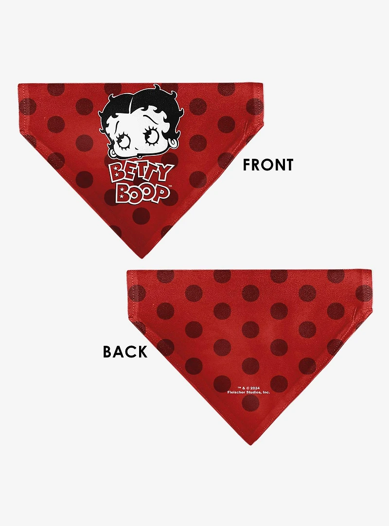 Betty Boop Face and Text Polka Dot Slip On Collar Pet Bandana - Bandana Only