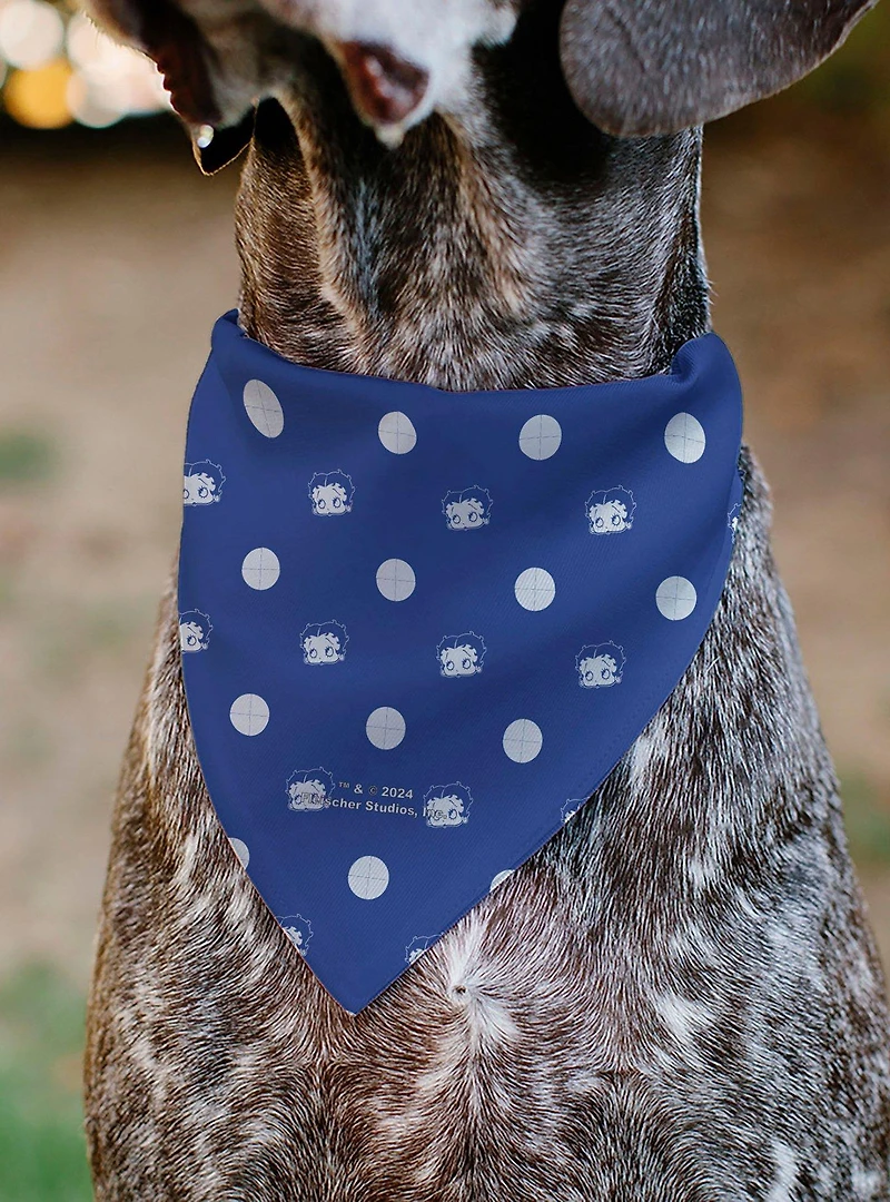 Betty Boop USA Heart Pose Polka Dot Face Slip On Collar Pet Bandana - Bandana Only