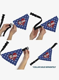 Betty Boop USA Heart Pose Polka Dot Face Slip On Collar Pet Bandana - Bandana Only