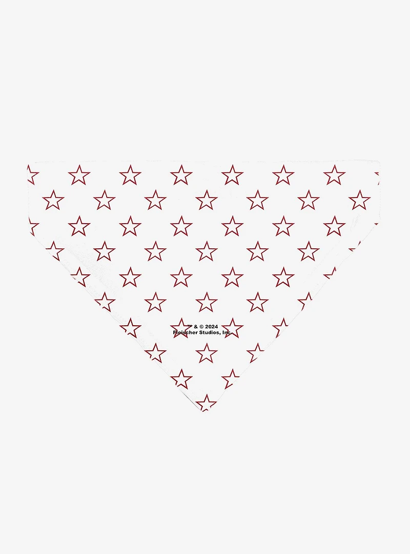 Betty Boop Face Heart and Text Stars Red Slip On Collar Pet Bandana - Bandana Only