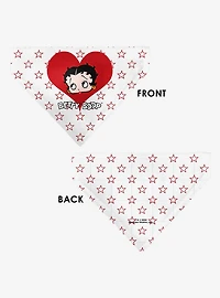 Betty Boop Face Heart and Text Stars Red Slip On Collar Pet Bandana - Bandana Only