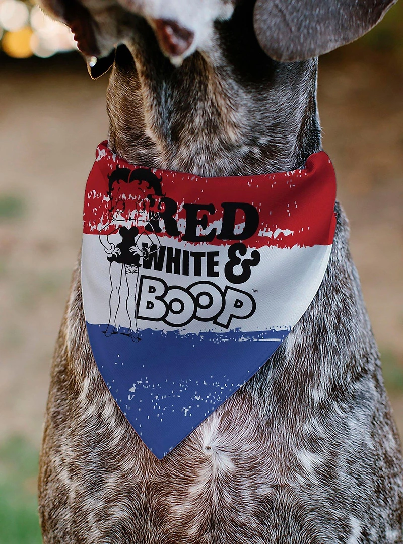 Betty Boop Pose Americana Stripe Slip On Collar Pet Bandana - Bandana Only