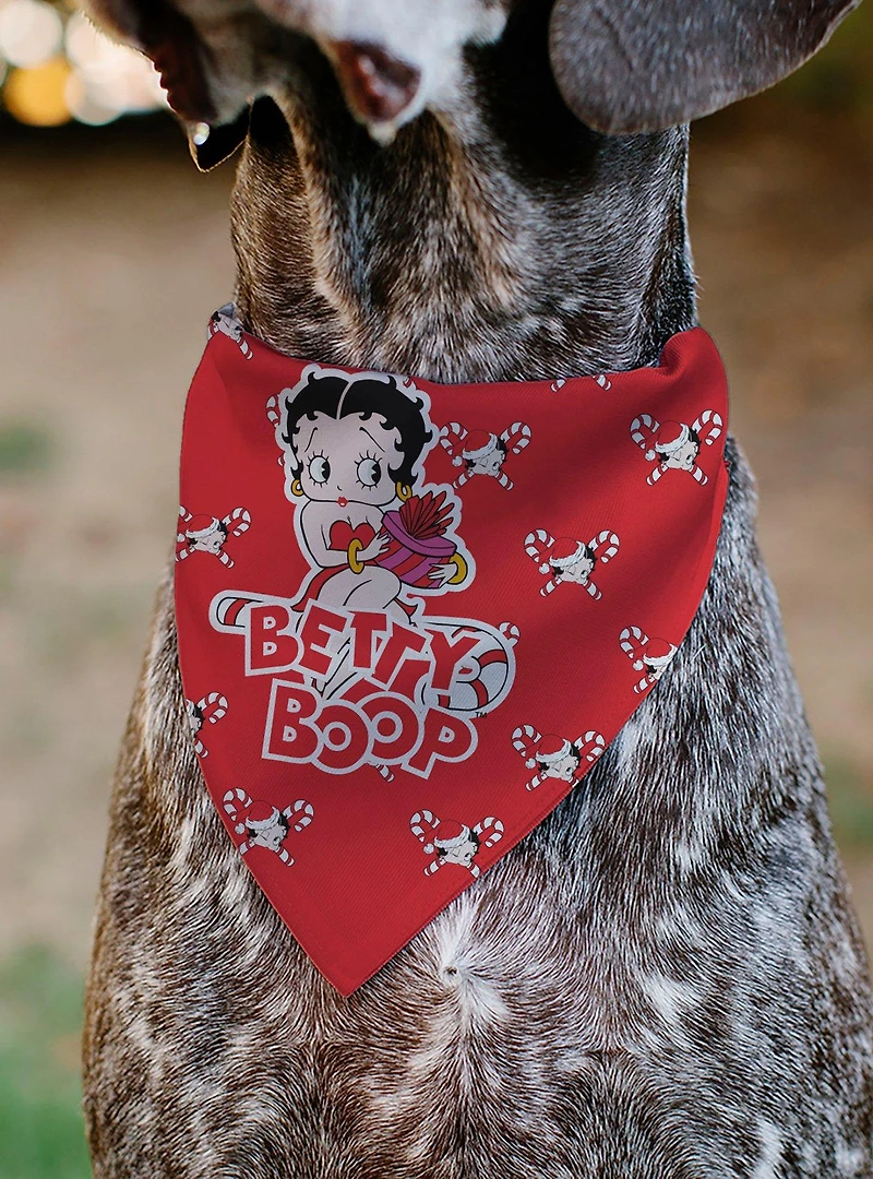 Betty Boop Holiday Gift Pose and Santa Betty Winking Slip On Collar Pet Bandana - Bandana Only