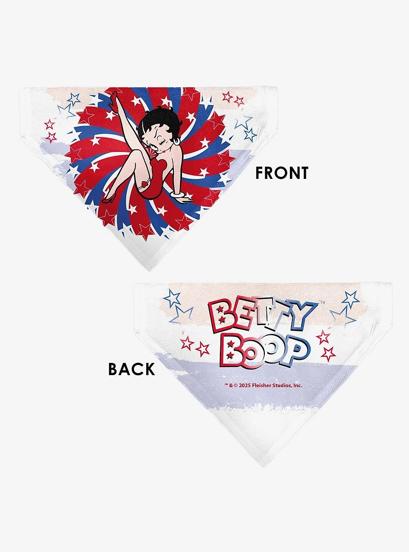 Betty Boop Americana Leg Kick Pose Slip On Collar Pet Bandana - Bandana Only