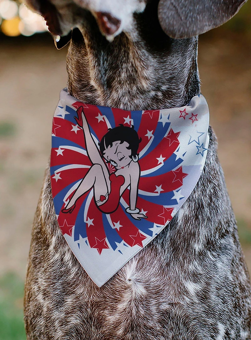 Betty Boop Americana Leg Kick Pose Slip On Collar Pet Bandana - Bandana Only