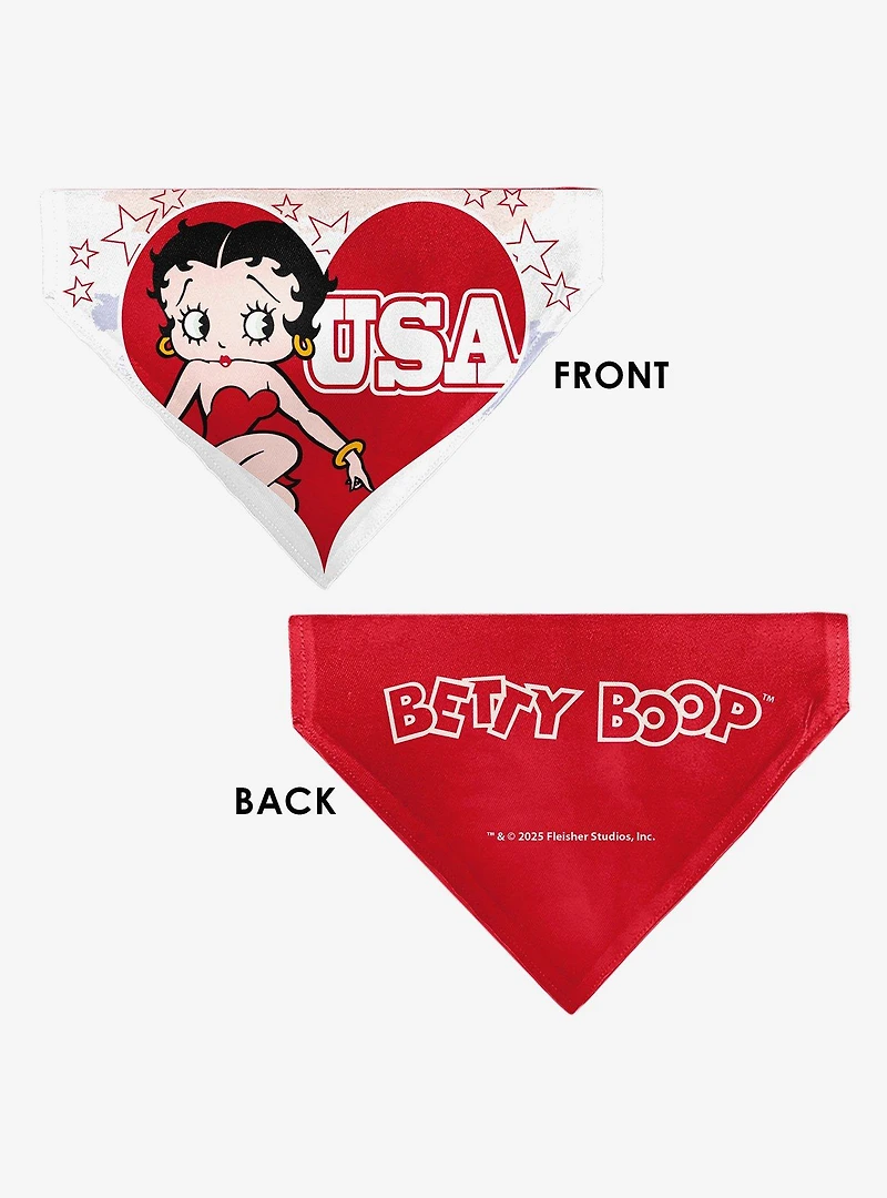 Betty Boop USA Heart Pose and Stars Slip On Collar Pet Bandana - Bandana Only