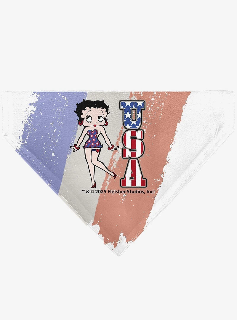 Betty Boop USA Stars and Stripes Pose Slip On Collar Pet Bandana - Bandana Only