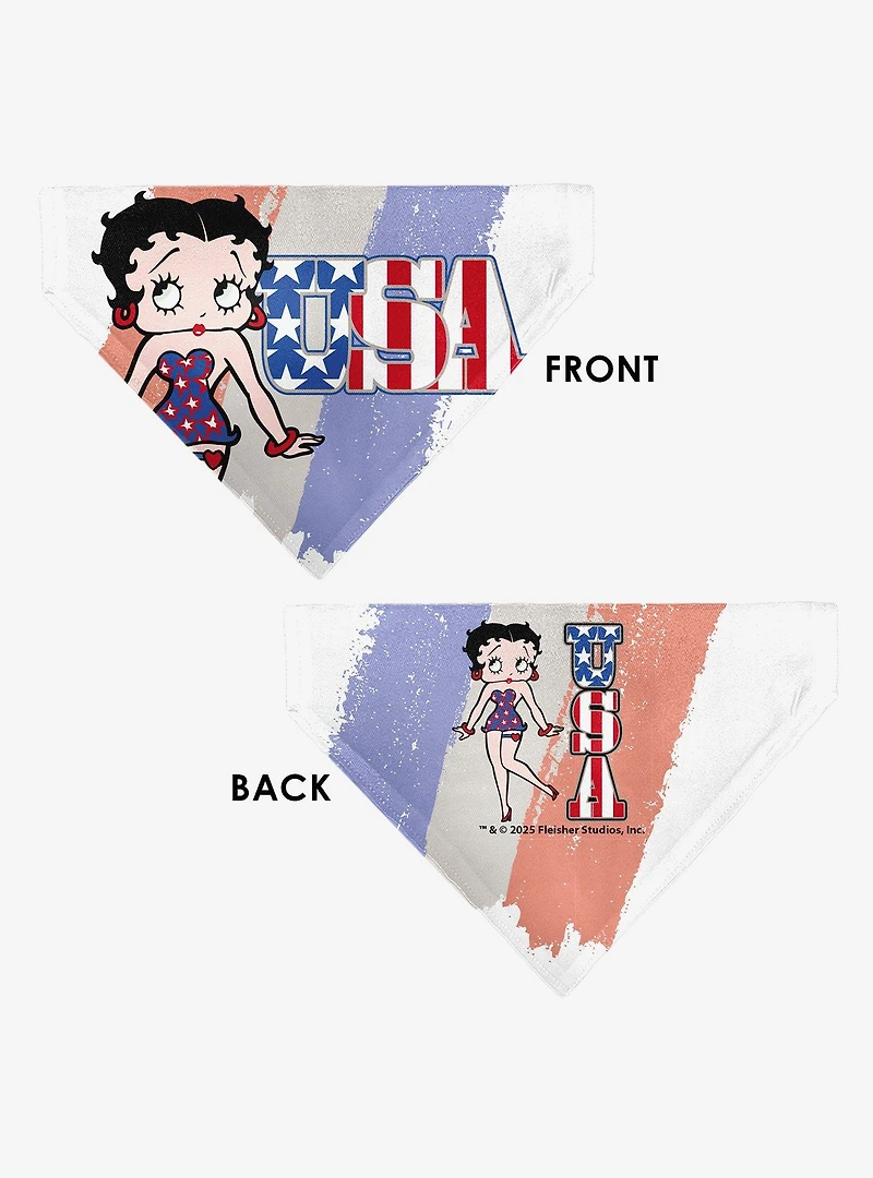 Betty Boop USA Stars and Stripes Pose Slip On Collar Pet Bandana - Bandana Only