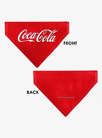 The Coca-Cola Company Coca Cola Script Logo Centered Slip On Collar Pet Bandana - Bandana Only