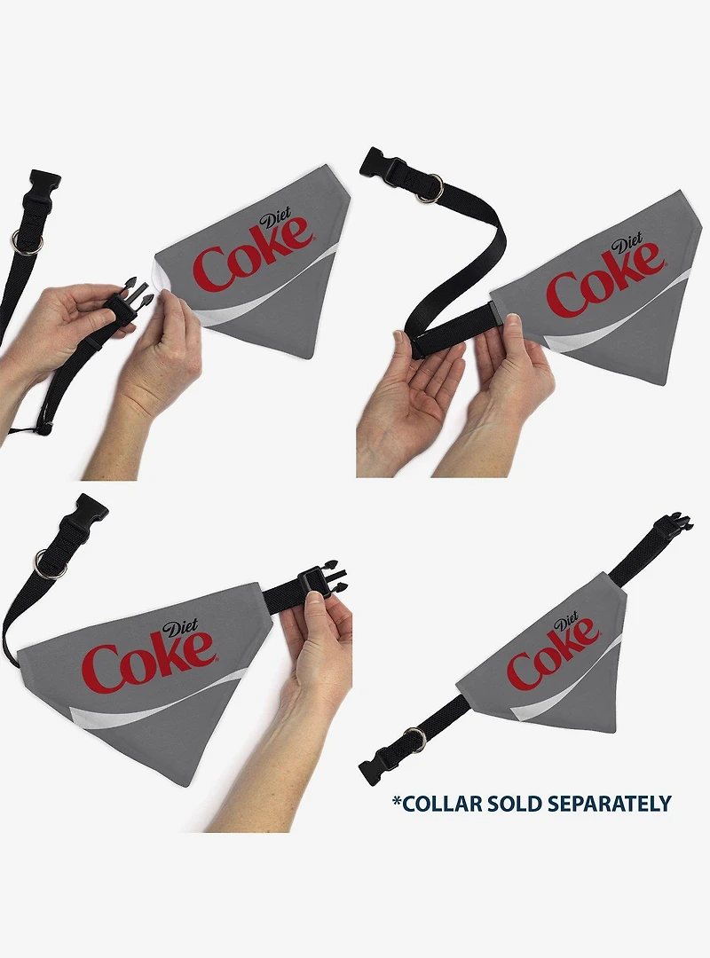 Coca-Cola Diet Coke Logo Slip On Collar Pet Bandana - Bandana Only