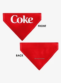 The Coca-Cola Company Coca Cola Coke Logo Centered Slip On Collar Pet Bandana - Bandana Only