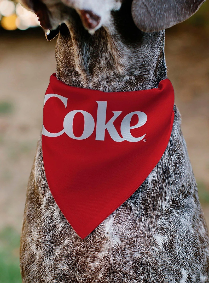 The Coca-Cola Company Coca Cola Coke Logo Centered Slip On Collar Pet Bandana - Bandana Only