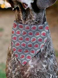 The Coca-Cola Company Diet Coke Bottle Caps Scattered Grays Slip On Collar Pet Bandana - Bandana Only