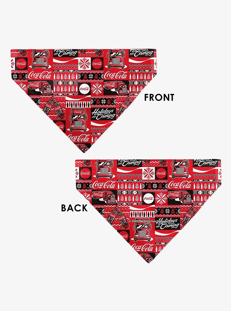 The Coca-Cola Company Coca Cola Holiday Sweater Slip On Collar Pet Bandana - Bandana Only