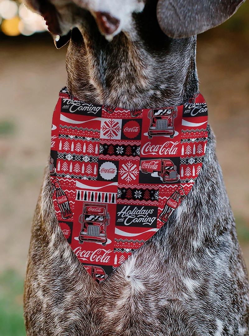 The Coca-Cola Company Coca Cola Holiday Sweater Slip On Collar Pet Bandana - Bandana Only
