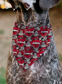 The Coca-Cola Company Coca Cola Santa Claus Stacked Slip On Collar Pet Bandana - Bandana Only
