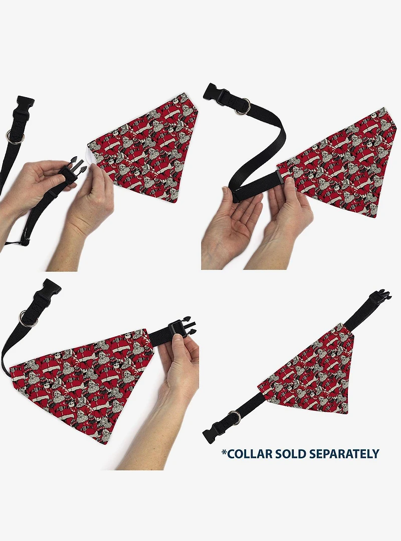 The Coca-Cola Company Coca Cola Santa Claus Stacked Slip On Collar Pet Bandana - Bandana Only