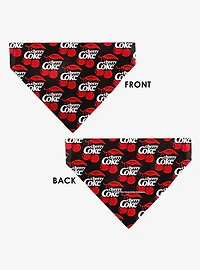 Coca-Cola Cherry Coke and Cherries Logo Collage Black Slip On Collar Pet Bandana - Bandana Only