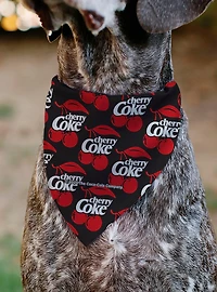 Coca-Cola Cherry Coke and Cherries Logo Collage Black Slip On Collar Pet Bandana - Bandana Only