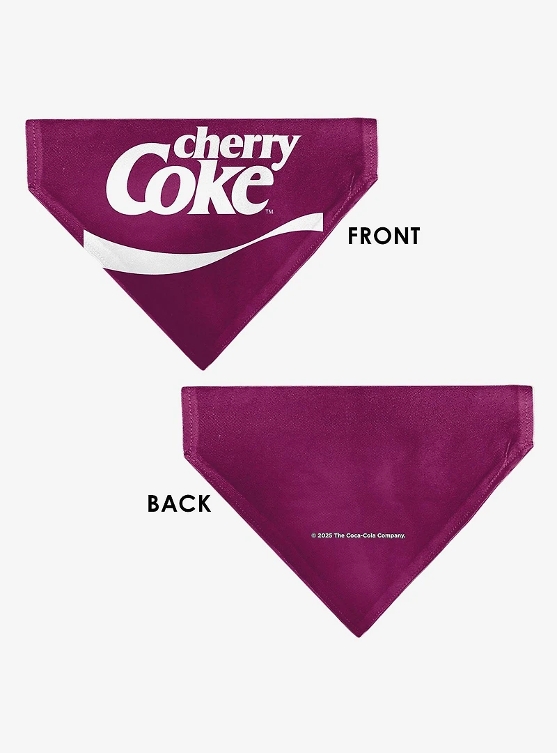 Coca-Cola Cherry Coke Wave Logo Burgundy Slip On Collar Pet Bandana - Bandana Only