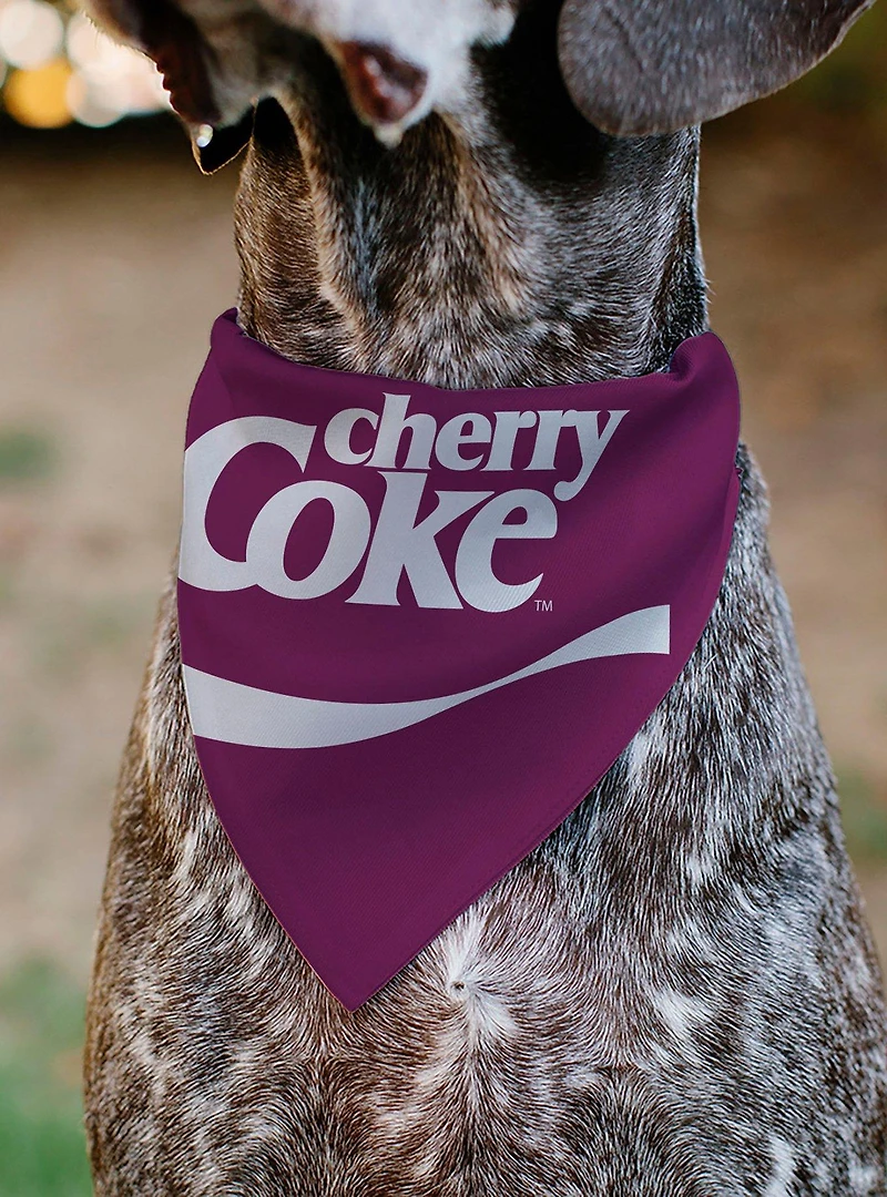 Coca-Cola Cherry Coke Wave Logo Burgundy Slip On Collar Pet Bandana - Bandana Only