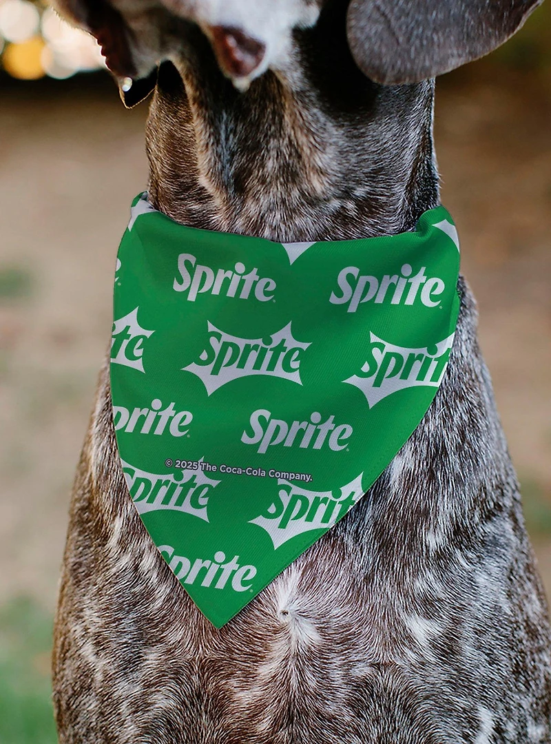 The Coca-Cola Company Sprite Logo Repeat Slip On Collar Pet Bandana - Bandana Only