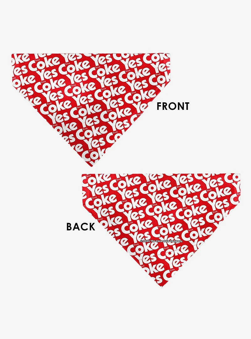 Coca-Cola Yes Coke Yes Text Collage Slip On Collar Pet Bandana - Bandana Only