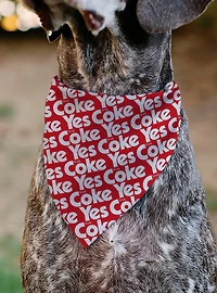 Coca-Cola Yes Coke Yes Text Collage Slip On Collar Pet Bandana - Bandana Only