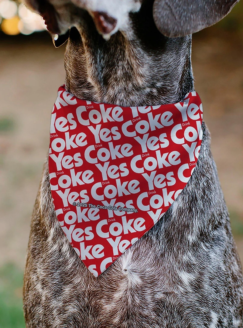 Coca-Cola Yes Coke Yes Text Collage Slip On Collar Pet Bandana - Bandana Only
