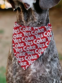 Coca-Cola Yes Coke Yes Text Collage Slip On Collar Pet Bandana - Bandana Only