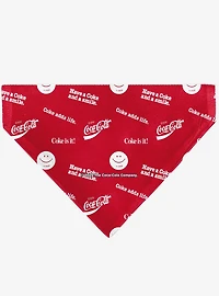 Coca-Cola Coke Quotes Scattered Slip On Collar Pet Bandana - Bandana Only