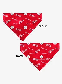 Coca-Cola Coke Quotes Scattered Slip On Collar Pet Bandana - Bandana Only